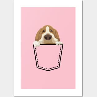 Basset Hound on pocket Posters and Art